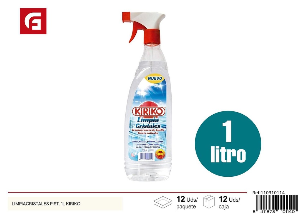 Limpiacristales con pistola 1L Kiriko para ventanas y espejos