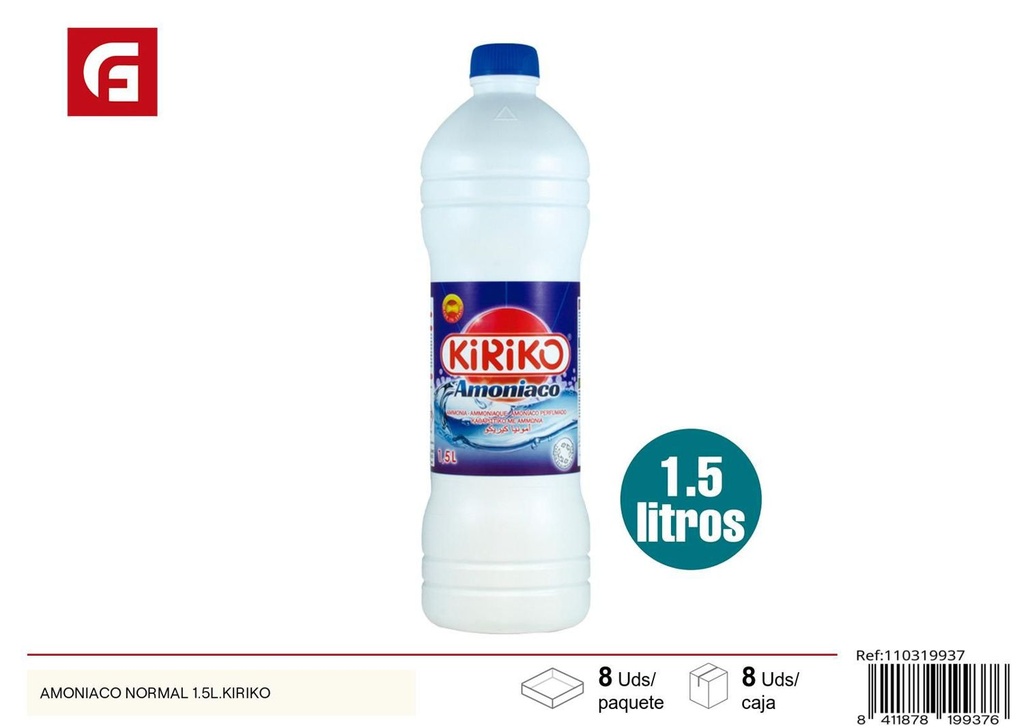 Amoníaco normal 1.5L Kiriko limpieza