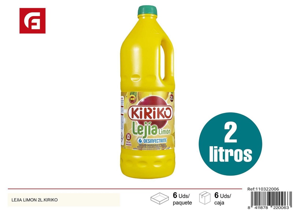 Lejía limón 2L Kiriko - Productos de limpieza