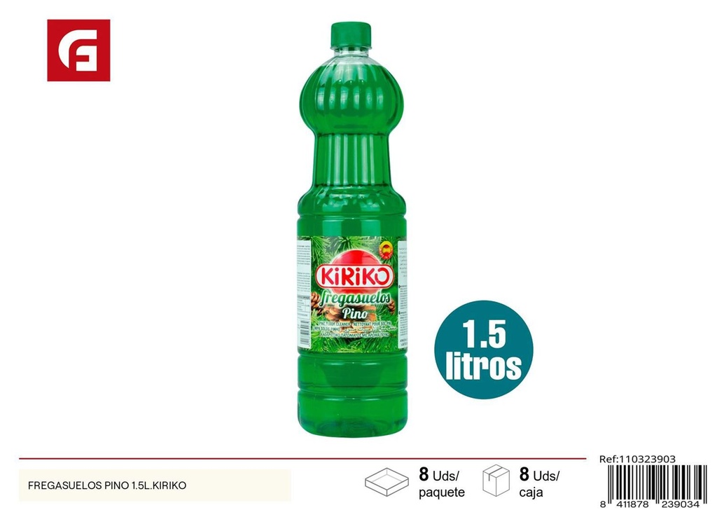 Fregasuelos pino 1.5L Kiriko para limpieza del hogar