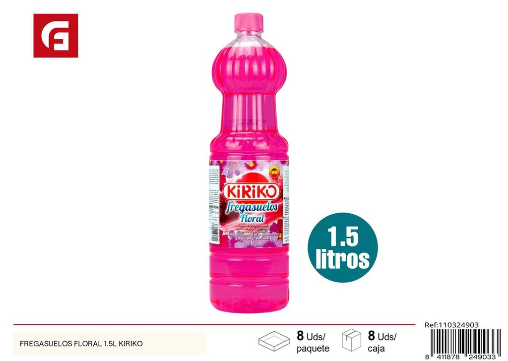 Fregasuelos floral 1.5L Kiriko para limpieza de suelos