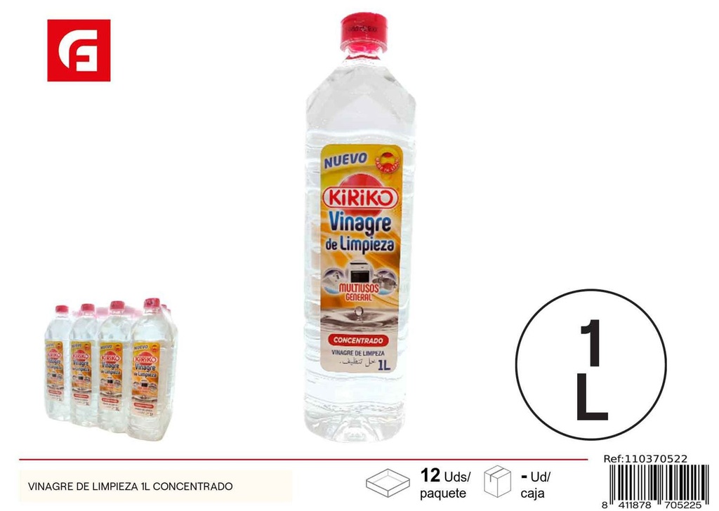 Vinagre de limpieza concentrado 1L - Productos de limpieza multiusos