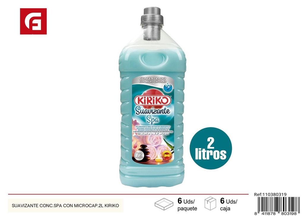 Suavizante concentrado SPA con microcápsulas 2L Kiriko para ropa