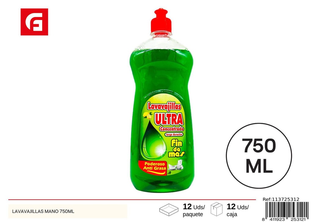 Lavavajillas a mano 750 ml - Productos de limpieza para cocina