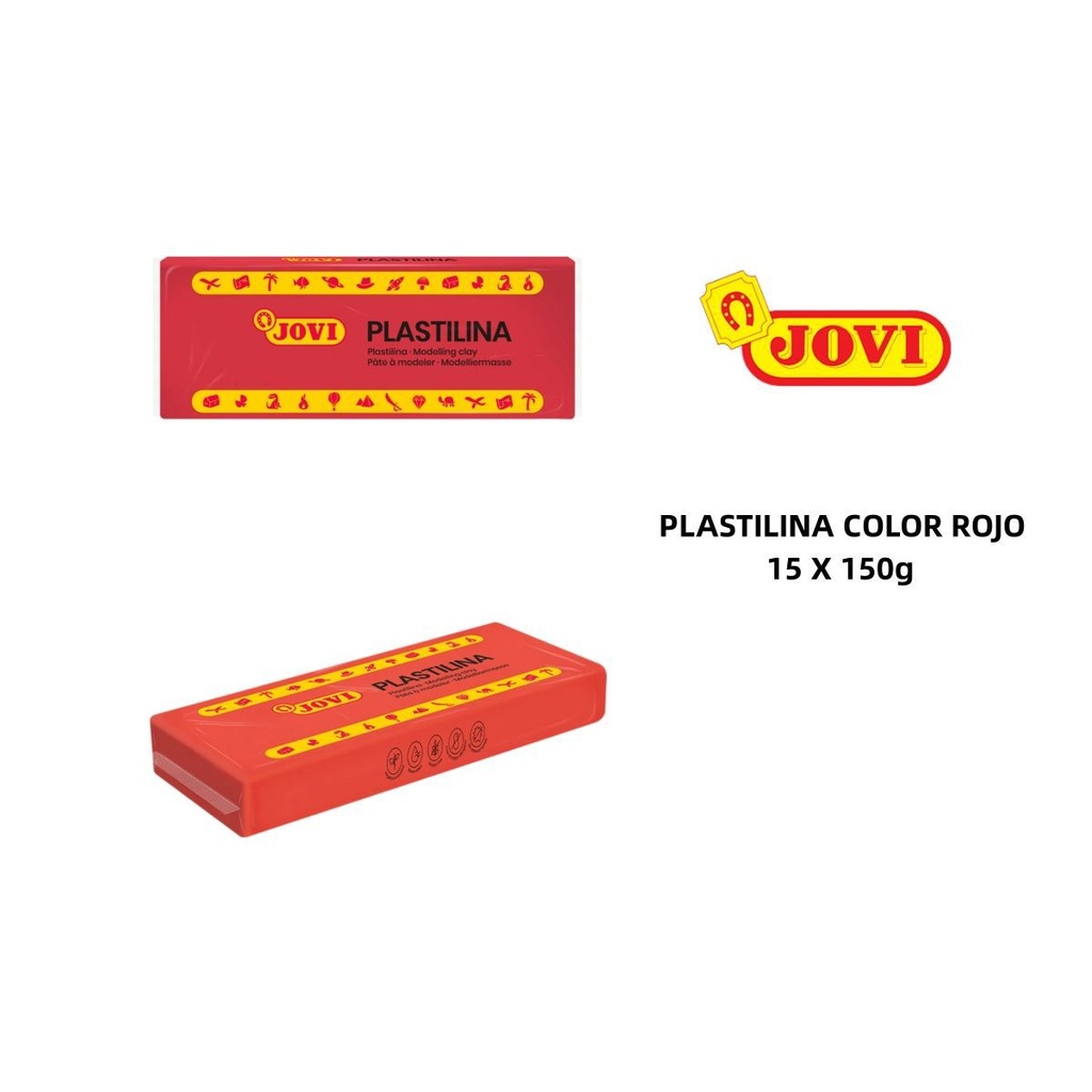 Plastilina caja 15 pastillas 150g roja para manualidades
