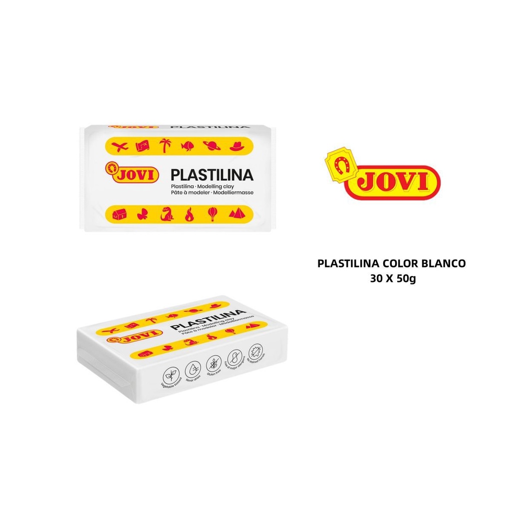 Plastilina caja 30 pastillas 50 g blanca - Material de oficina y arte