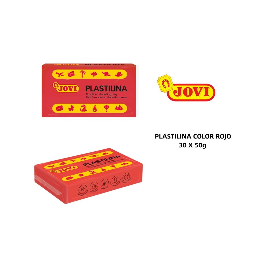 Plastilina Jovi 30 pastillas de 50g rojo - Productos de papelería