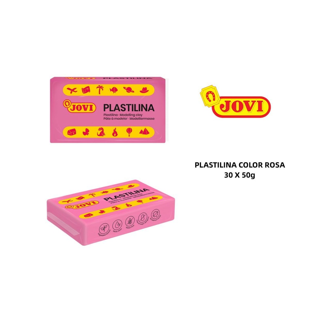 Plastilina caja 30 pastillas 50 g rosa - Material de oficina y arte