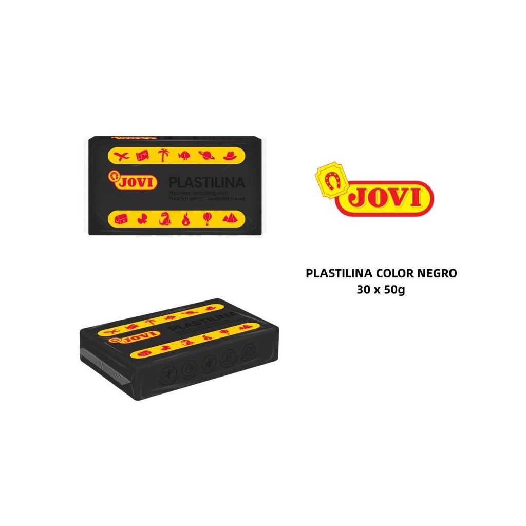 Plastilina caja 30 pastillas 50 g negra - Material de oficina y arte