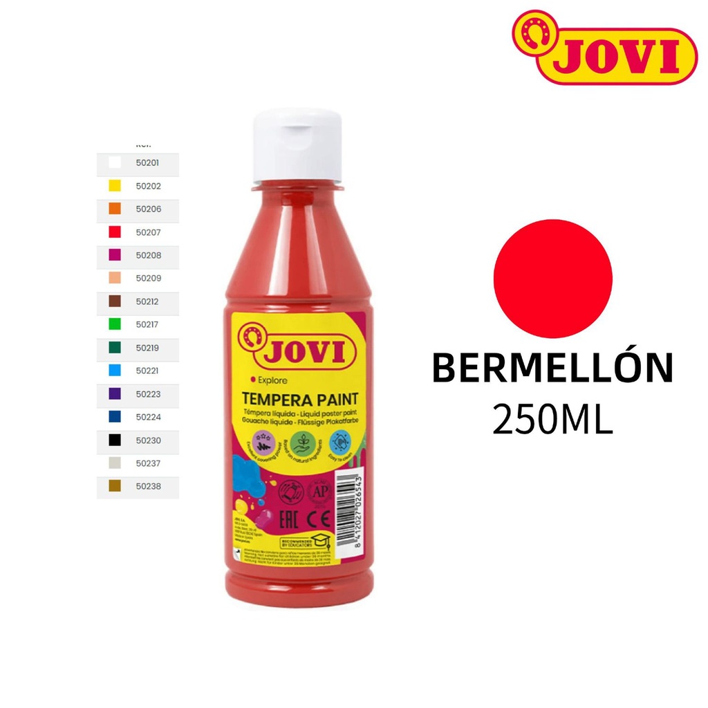 Tempera de botella 250ml bermellón