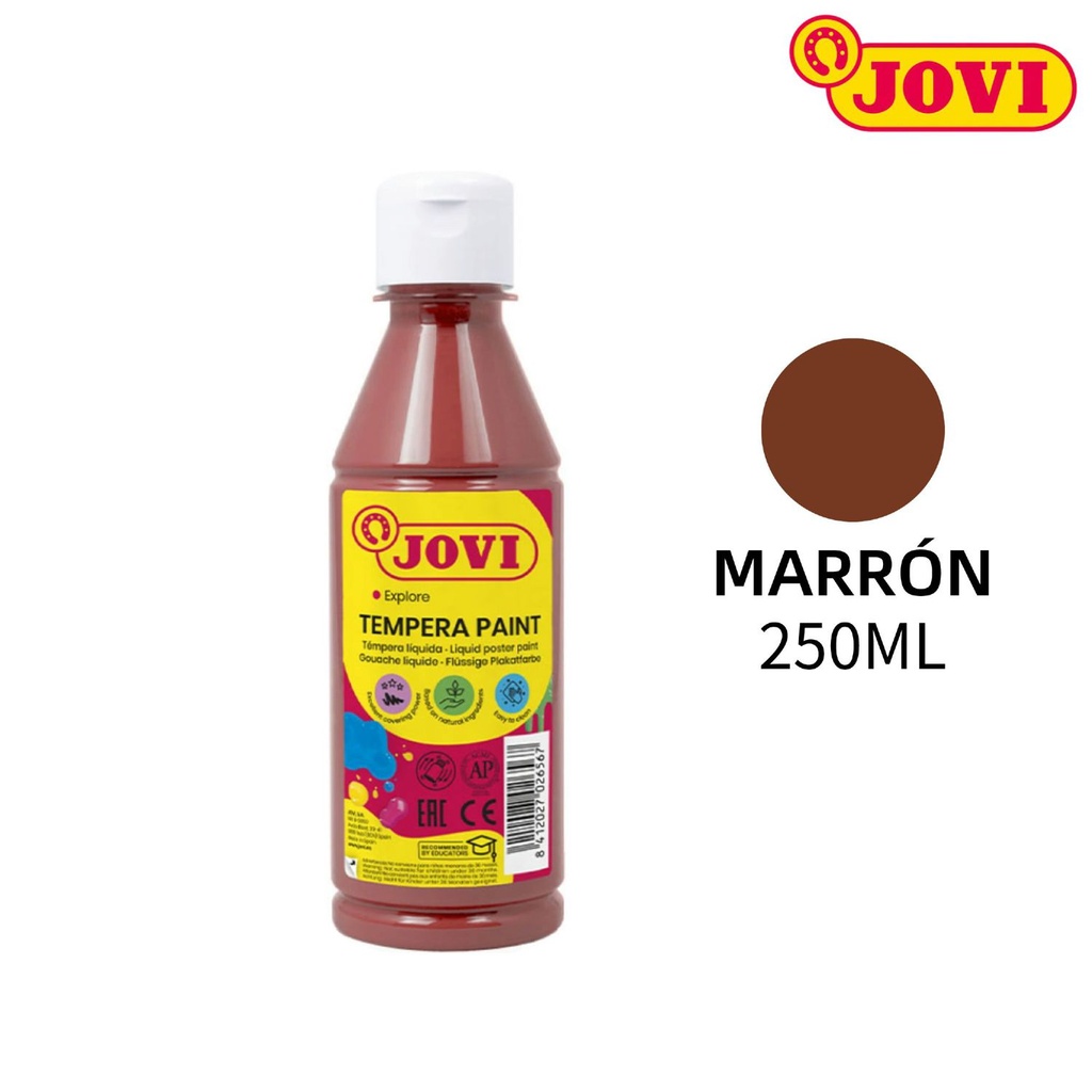 Tempera Jovi marrón 250ml botella