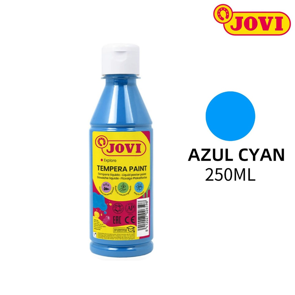 Tempera paint botella 250ml azul cyan para pintura