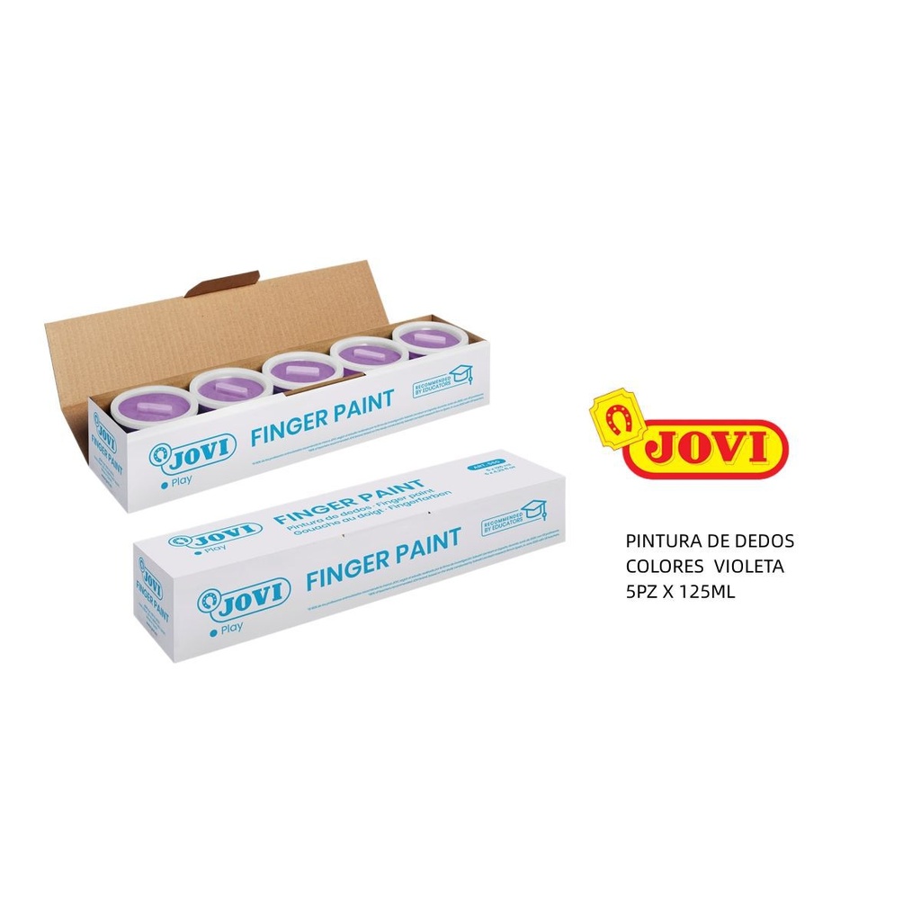 Pintura de dedos 5 botes 125cc violeta - Material escolar