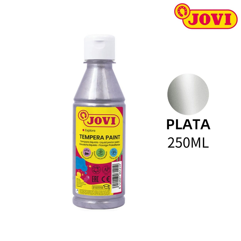 Témpera plateada Jovi 250ml