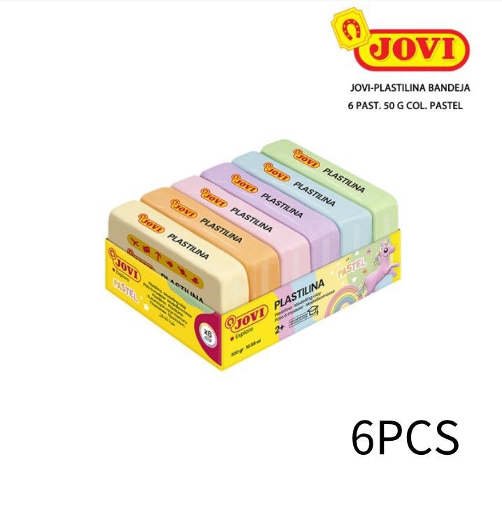 Plastilina Jovi colores pastel 6uds 50g para manualidades