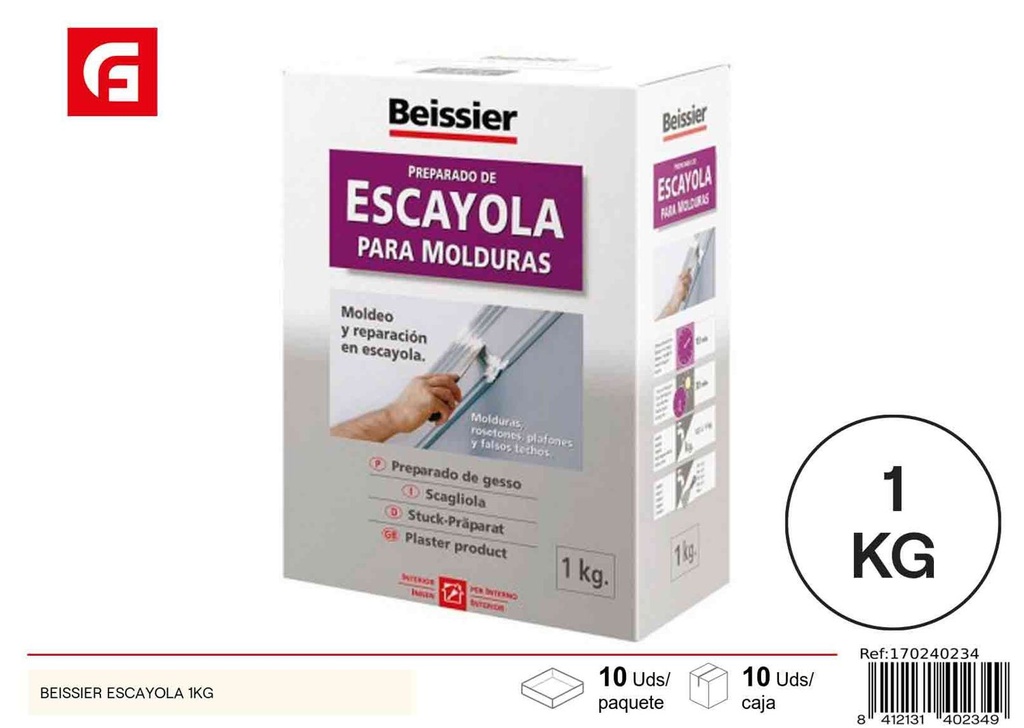 Escayola Beissier 1kg para reparaciones y manualidades