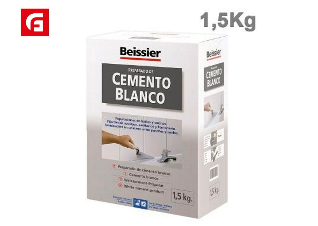 Cemento blanco Beissier 1.5kg para construcción