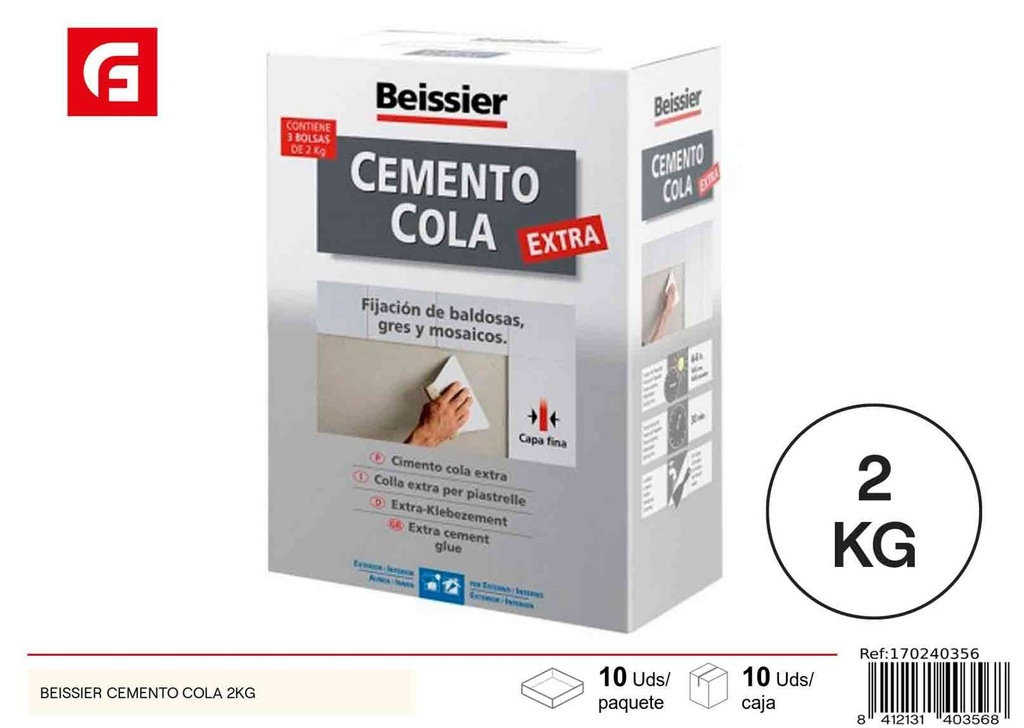 Cemento cola 2kg para instalación de azulejos