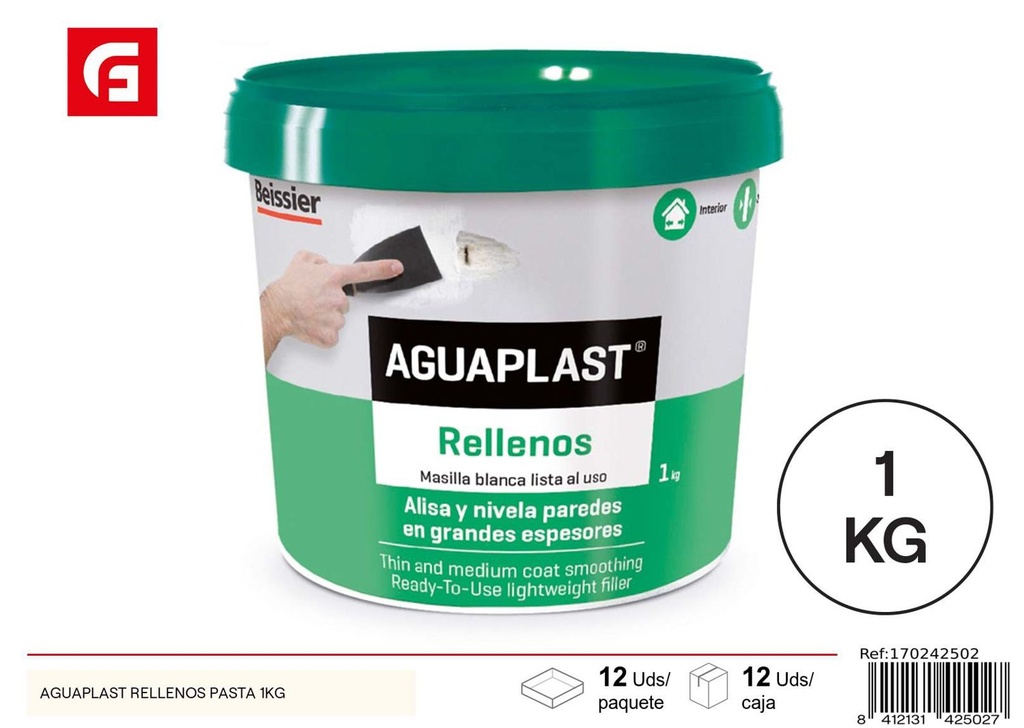 Relleno Aguaplast 1kg para reparaciones