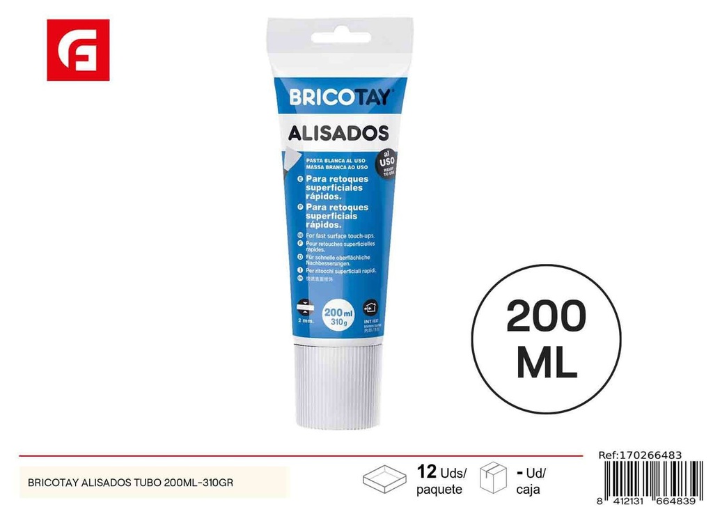 Alisador de paredes en tubo 200ml para bricolaje