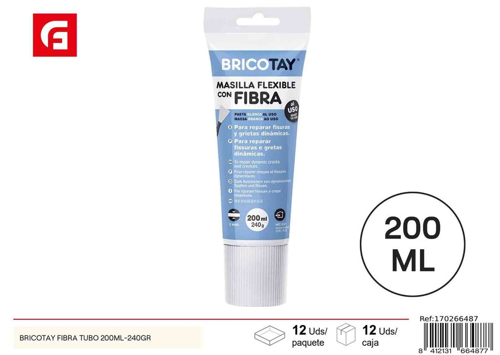 Fibra adhesiva Bricotay tubo 200ml para reparaciones