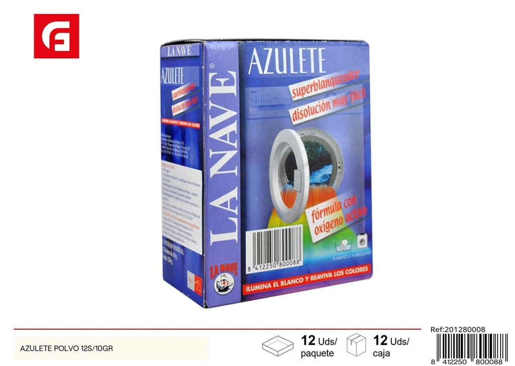 Detergente polvo azul 12s/10gr - Productos de limpieza