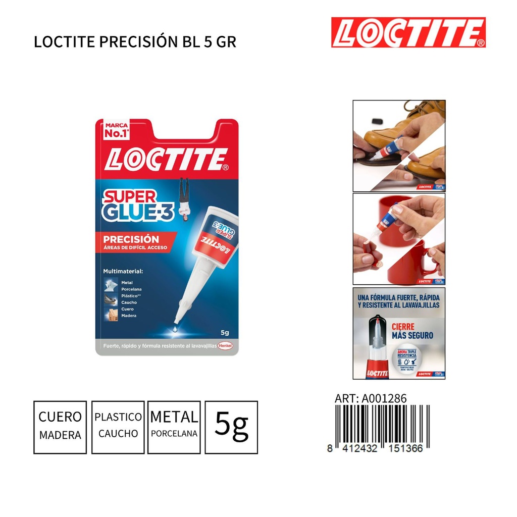 Loctite Precisión Bl adhesivo instantáneo 5g para reparación