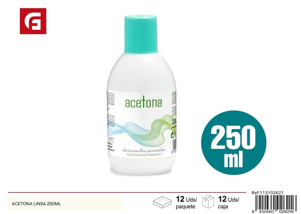 Acetona Linsa 250ml para quitar esmalte