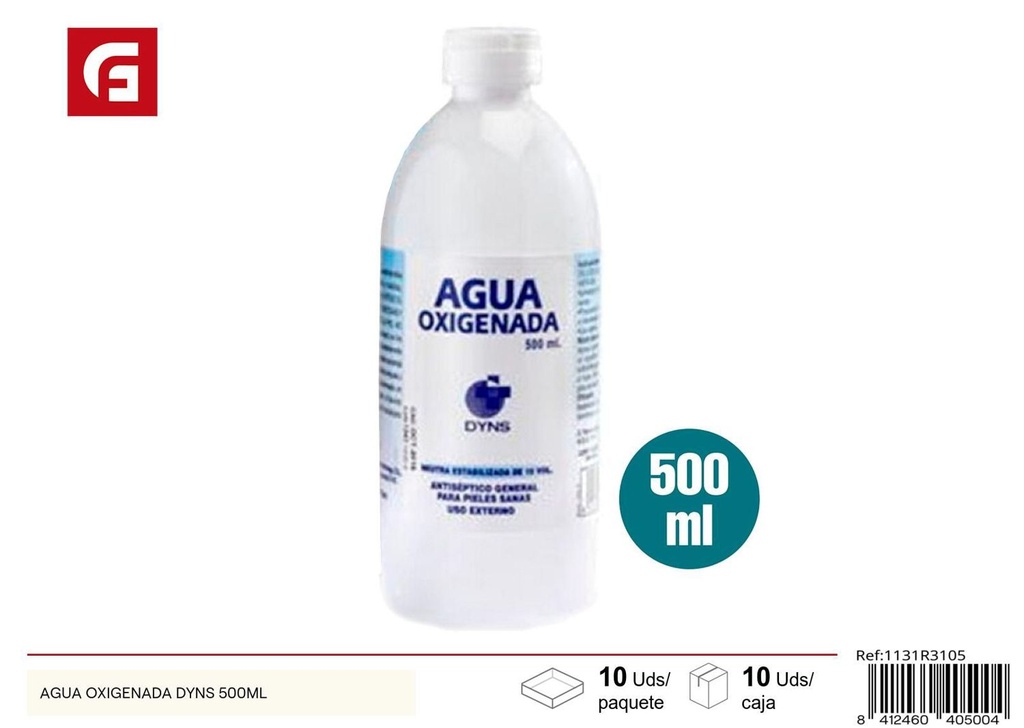 Agua oxigenada Dyns 500ml para cuidado personal