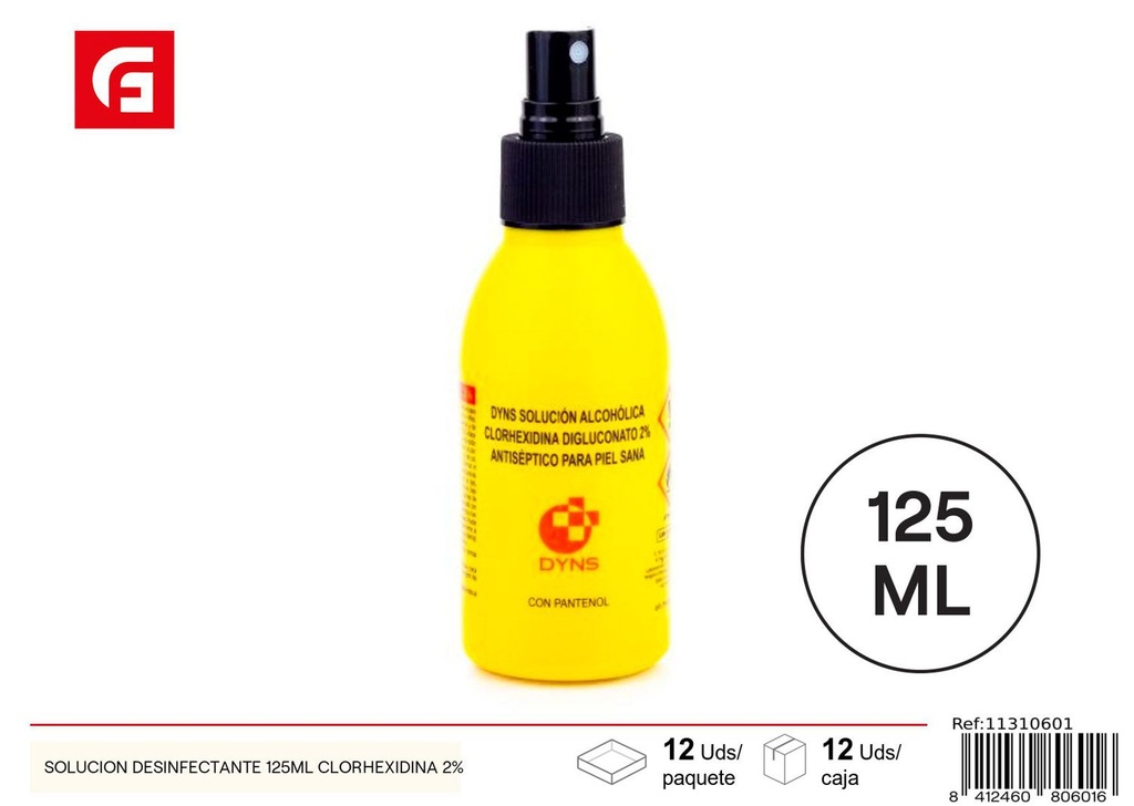 Solución desinfectante de clorhexidina 2% 125ml