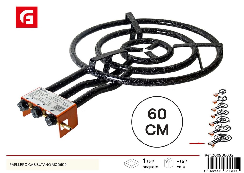 Paellero de gas butano modelo 600 para cocina