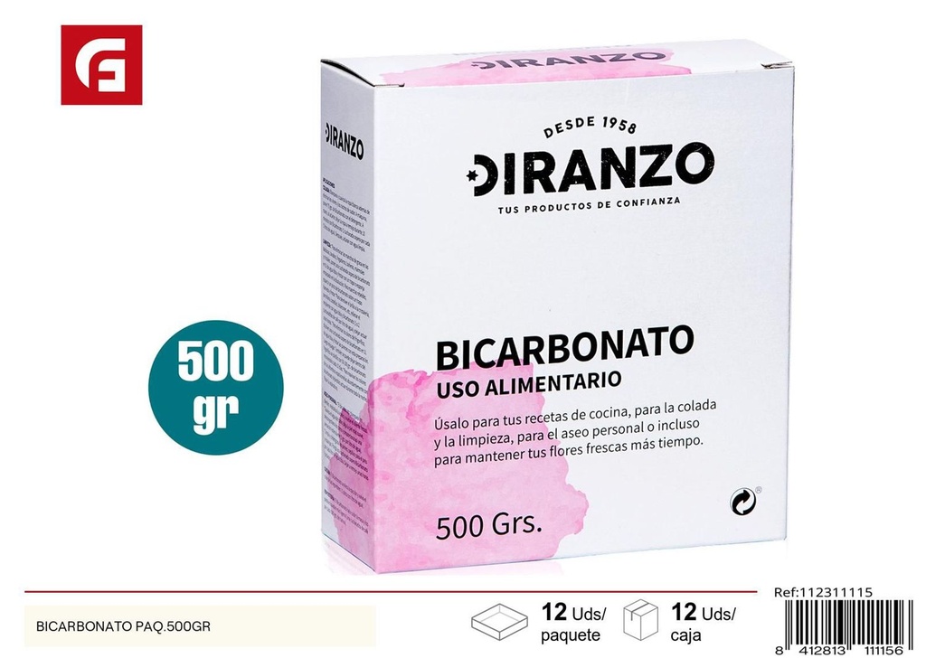 Bicarbonato de sodio 500g para limpieza