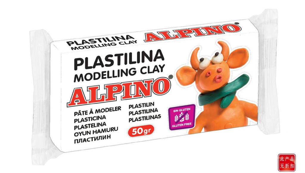 Plastilina blanca 50g Alpino para manualidades y creatividad