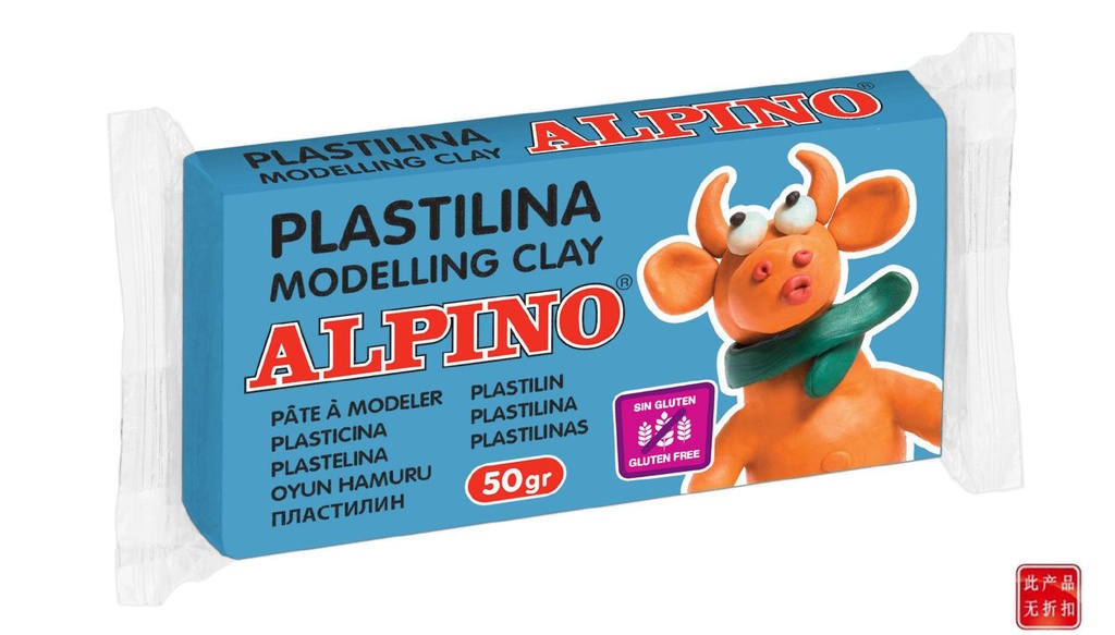 Plastilina 50g azul celeste Alpino