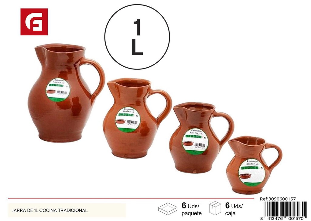 Jarra de 1L para cocina tradicional - Utensilios de cocina