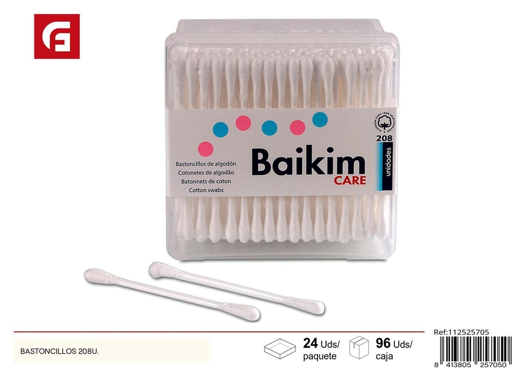Bastoncillos 208 U - Productos de cuidado personal