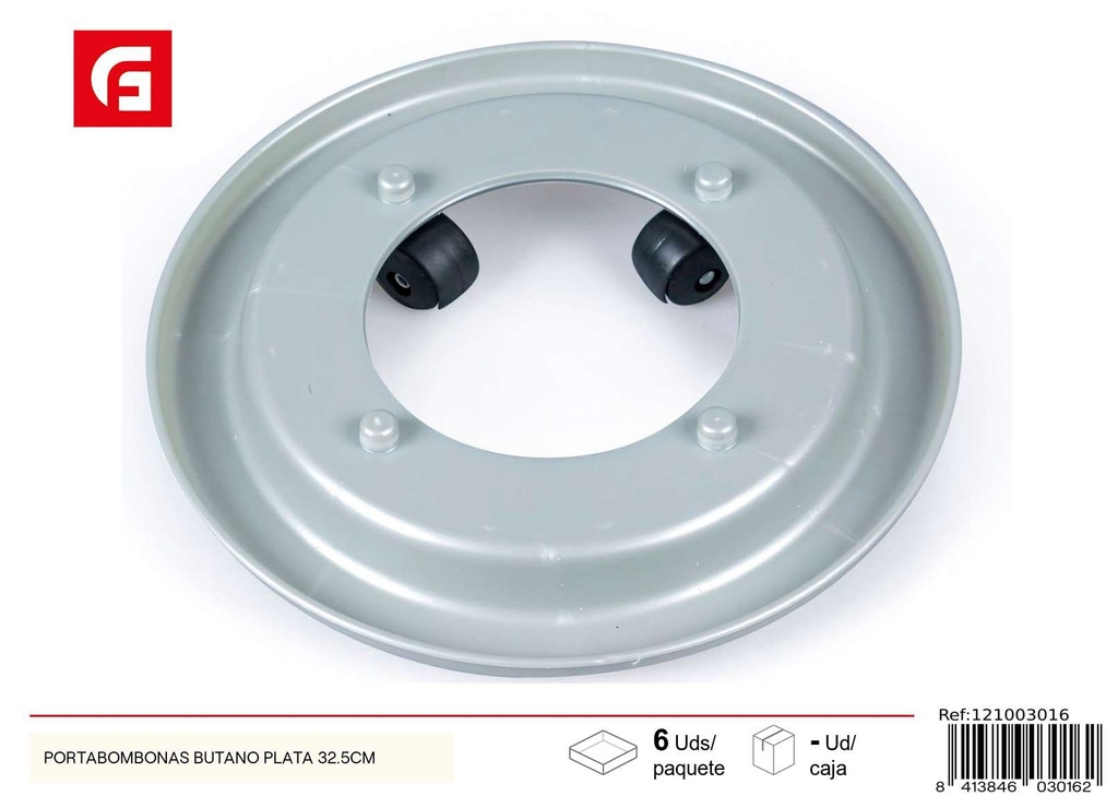 Portabombonas butano plata 32.5CM - Utensilios de cocina