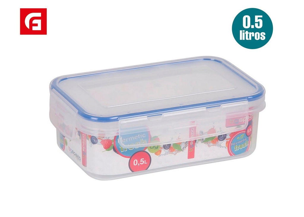 Fiambrera hermética Fresh con asas 0.5L para almacenamiento de alimentos