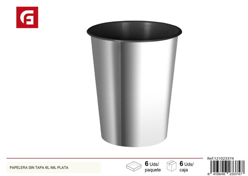 Papelería sin tapa 6L IME plata - Artículos de hogar