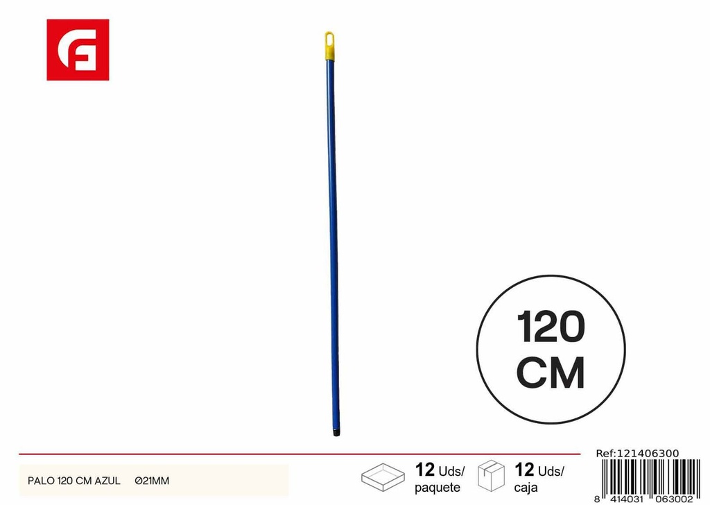 Palo de fregona 120cm azul Ø21mm