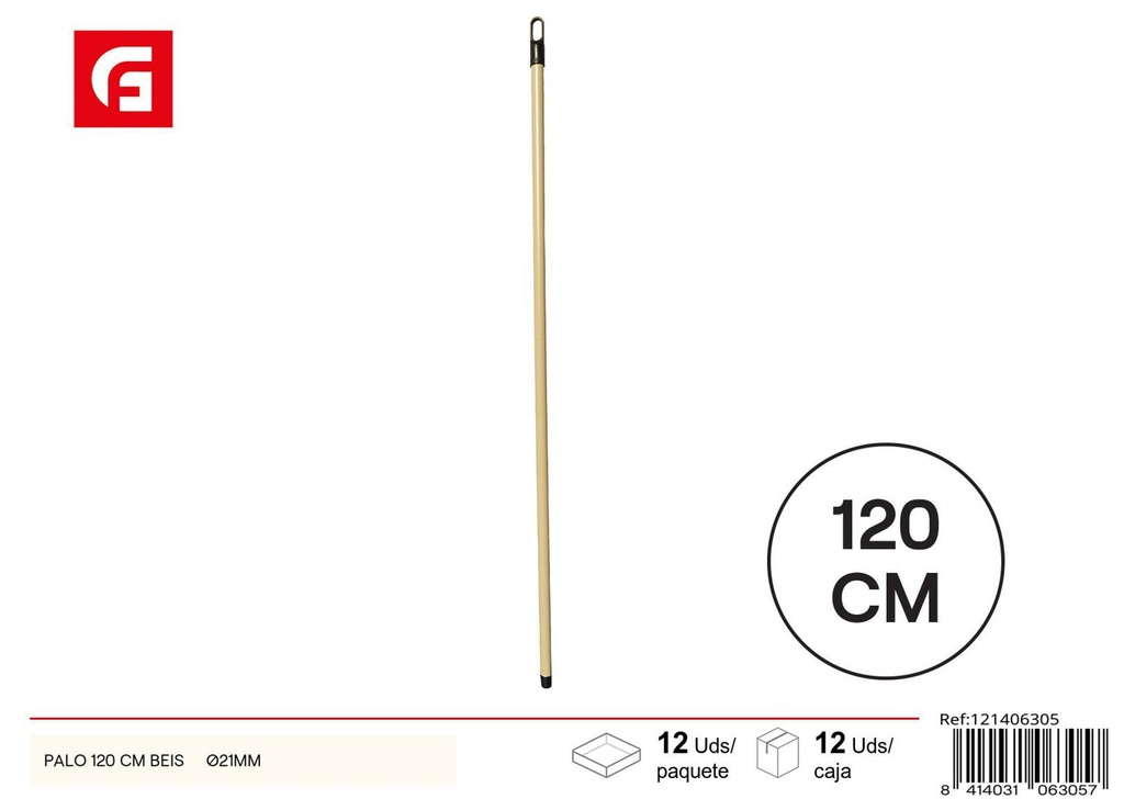 Palo 120cm Beis Ø21mm - Accesorios de limpieza