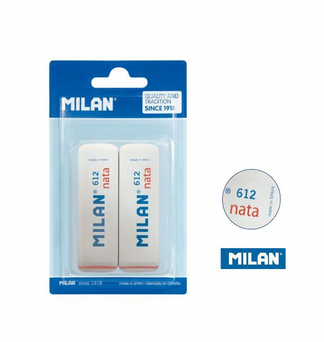 Gomas de borrar MILAN 2 piezas - Materiales escolares