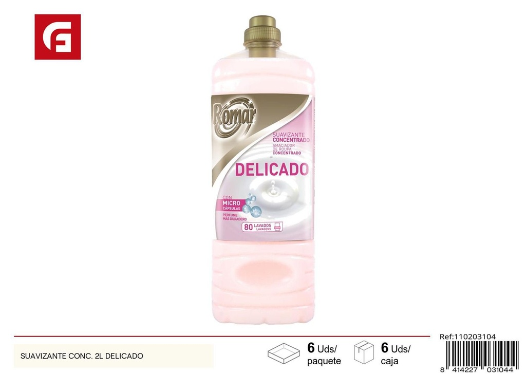 Suavizante concentrado 2L delicado para ropa