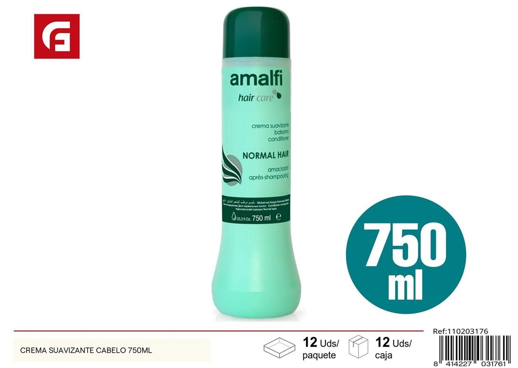 Crema suavizante cabello 750ml para cuidado capilar