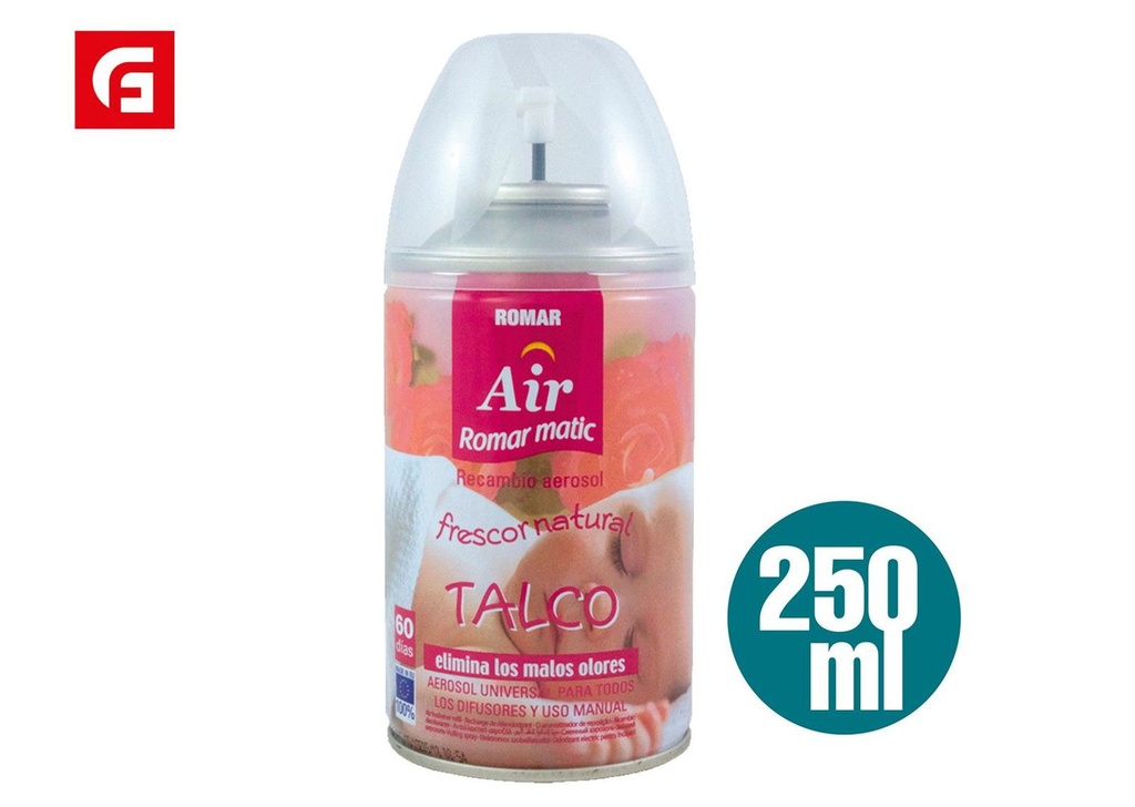 Recambio ambientador automático talco 335cc para aromatización