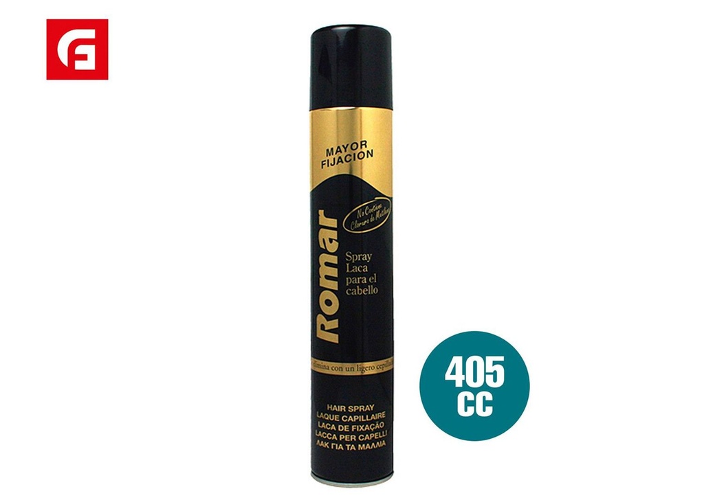 Laca en spray negra 405cc, fijador para cabello