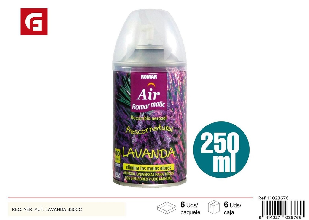 Recambio ambientador automático lavanda 335cc para hogar