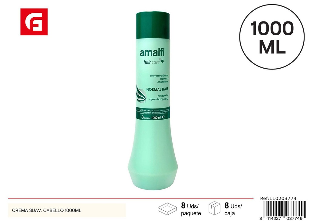 Crema suavizante para cabello 1000ml para cuidado capilar