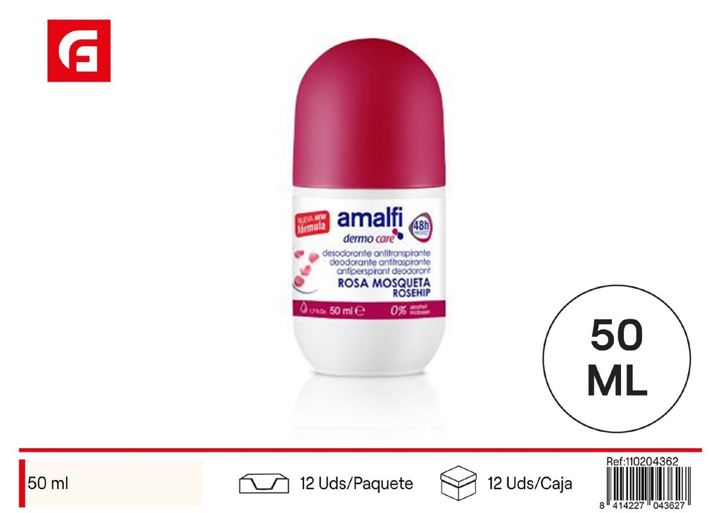 Desodorante roll-on 50ml rosa mosqueta para higiene personal