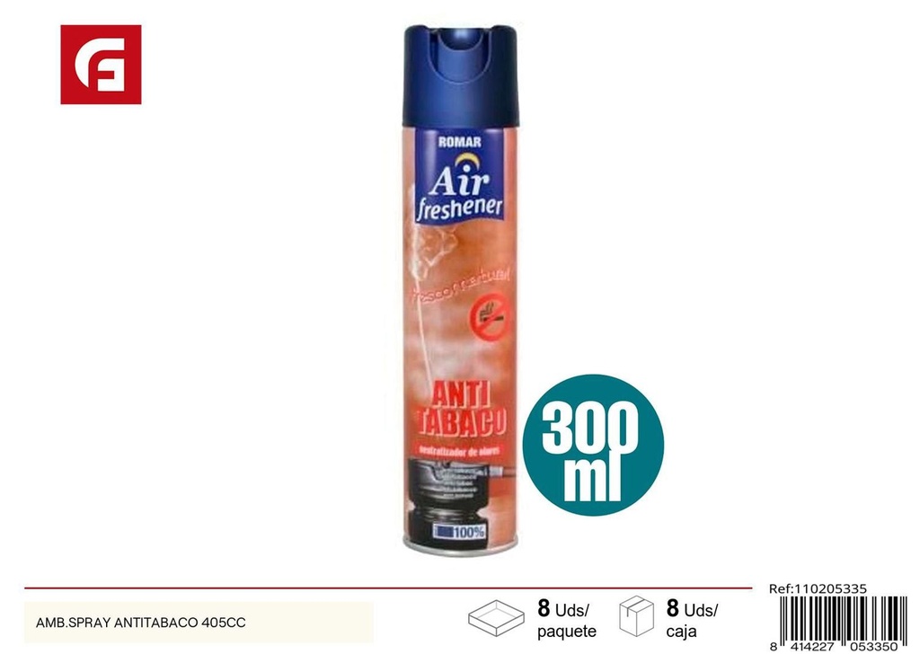 Ambientador spray antitabaco 405cc